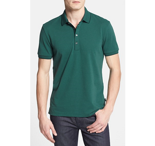 'Firenze' Regular Fit Piqué Polo - Green